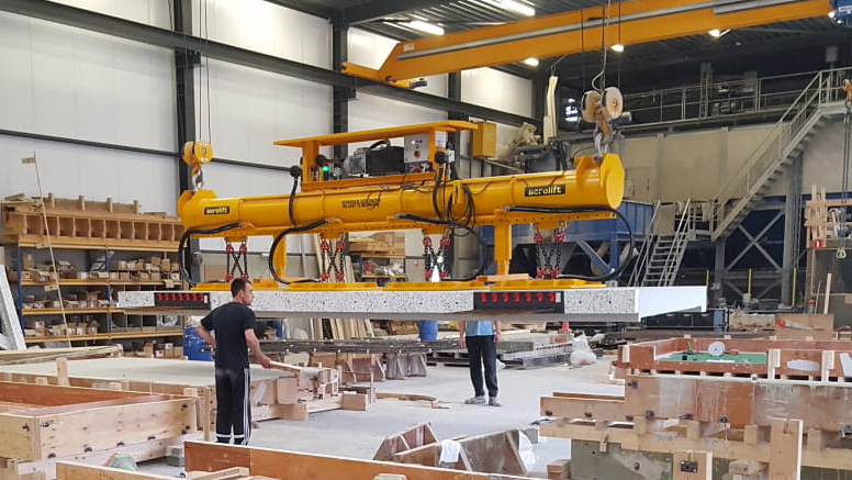 Vacuum Lifter At A Concrete Production Factory Aerolift